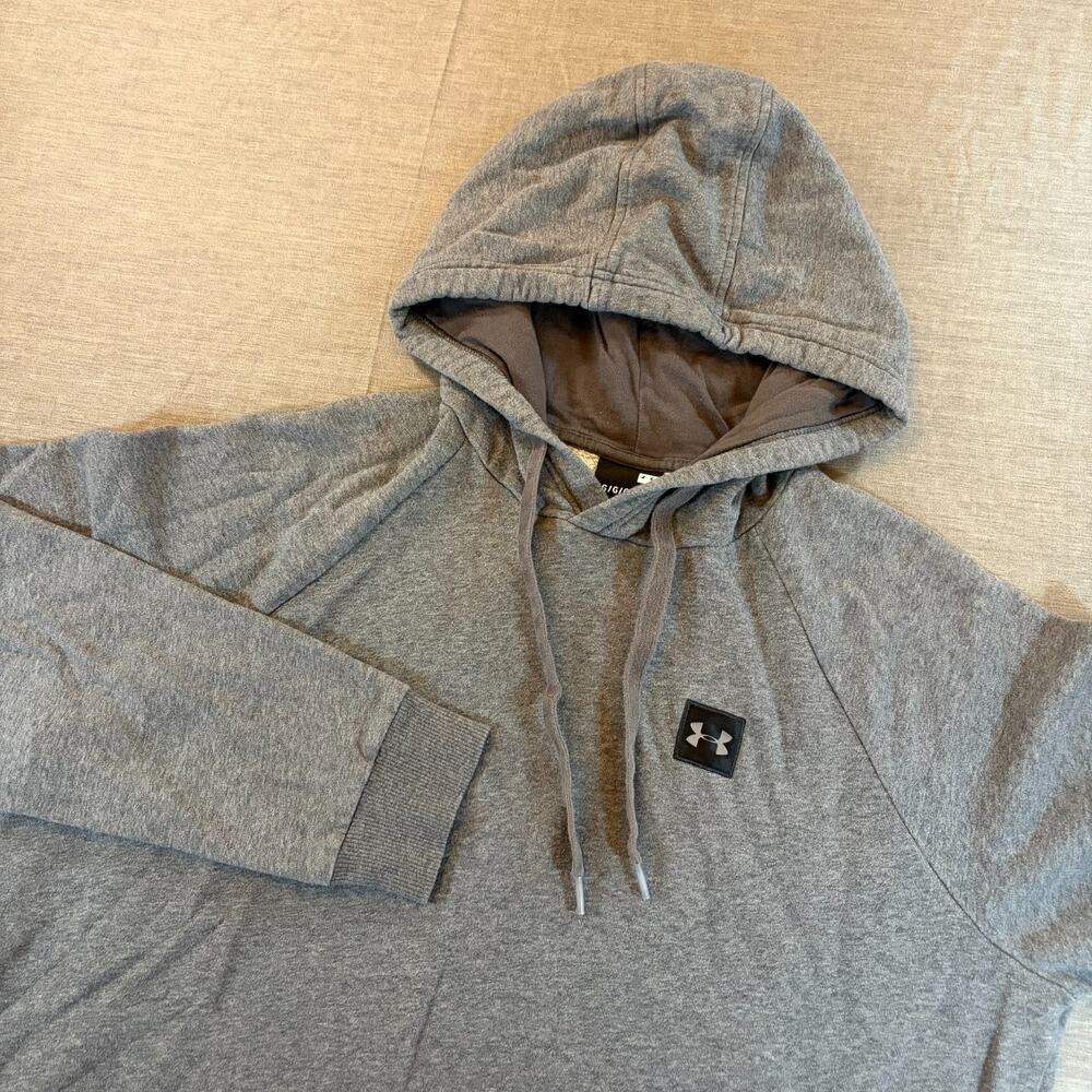 Under Armour Pullover Hoodie Size L Gray Cotton Blend Fleece